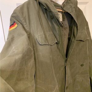 Vintage GERMAN MILITARY Army Parka Field Jacket Hooded 1981 Green Sz 170/180-100